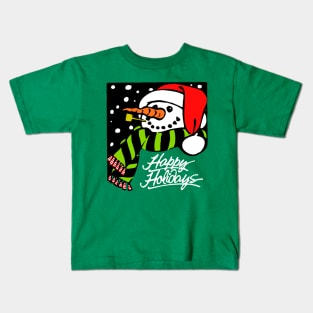 Happy Holidays Snowman Kids T-Shirt